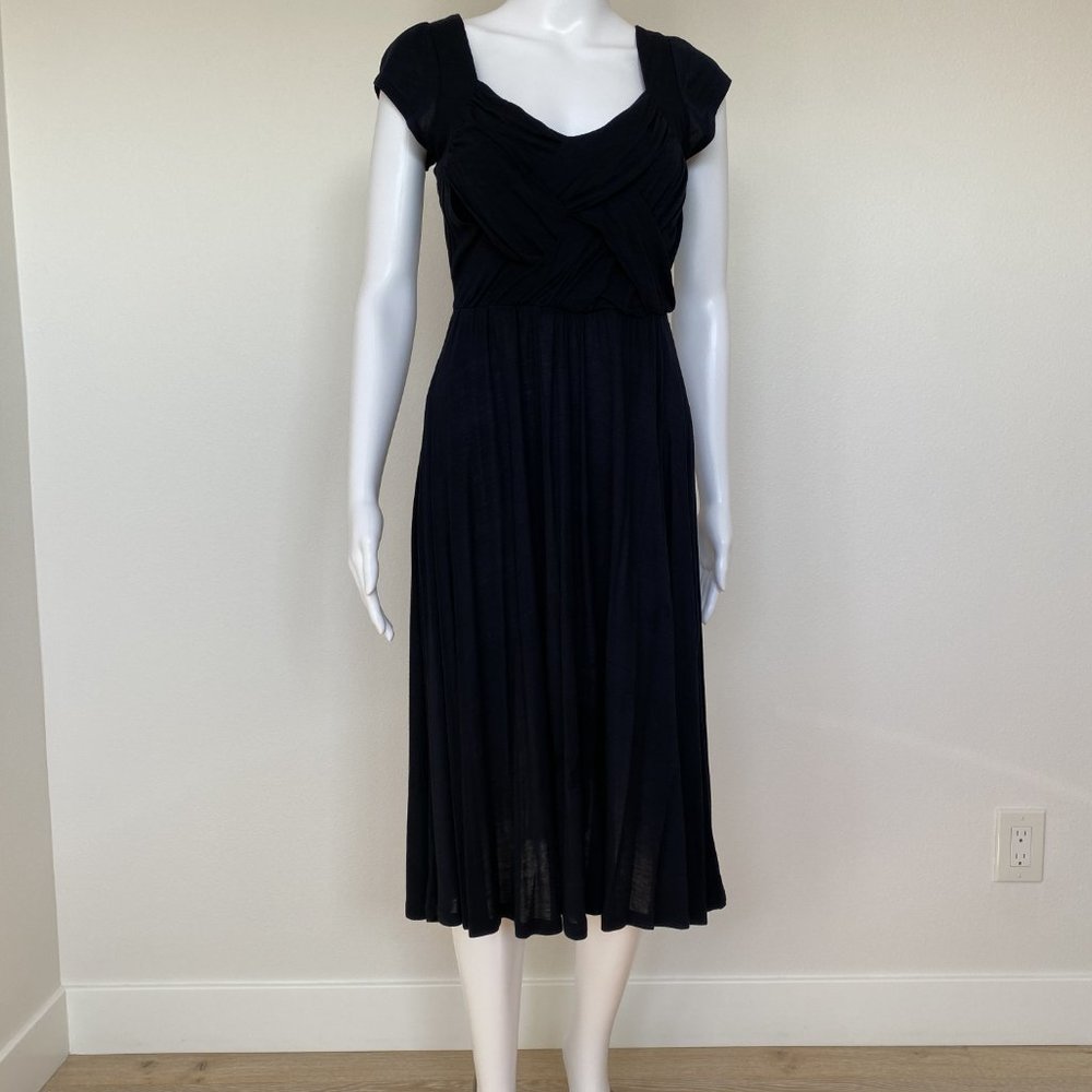 Deletta (Anthropologie) Black Woven Top Knee Length A-line Dress Size XS